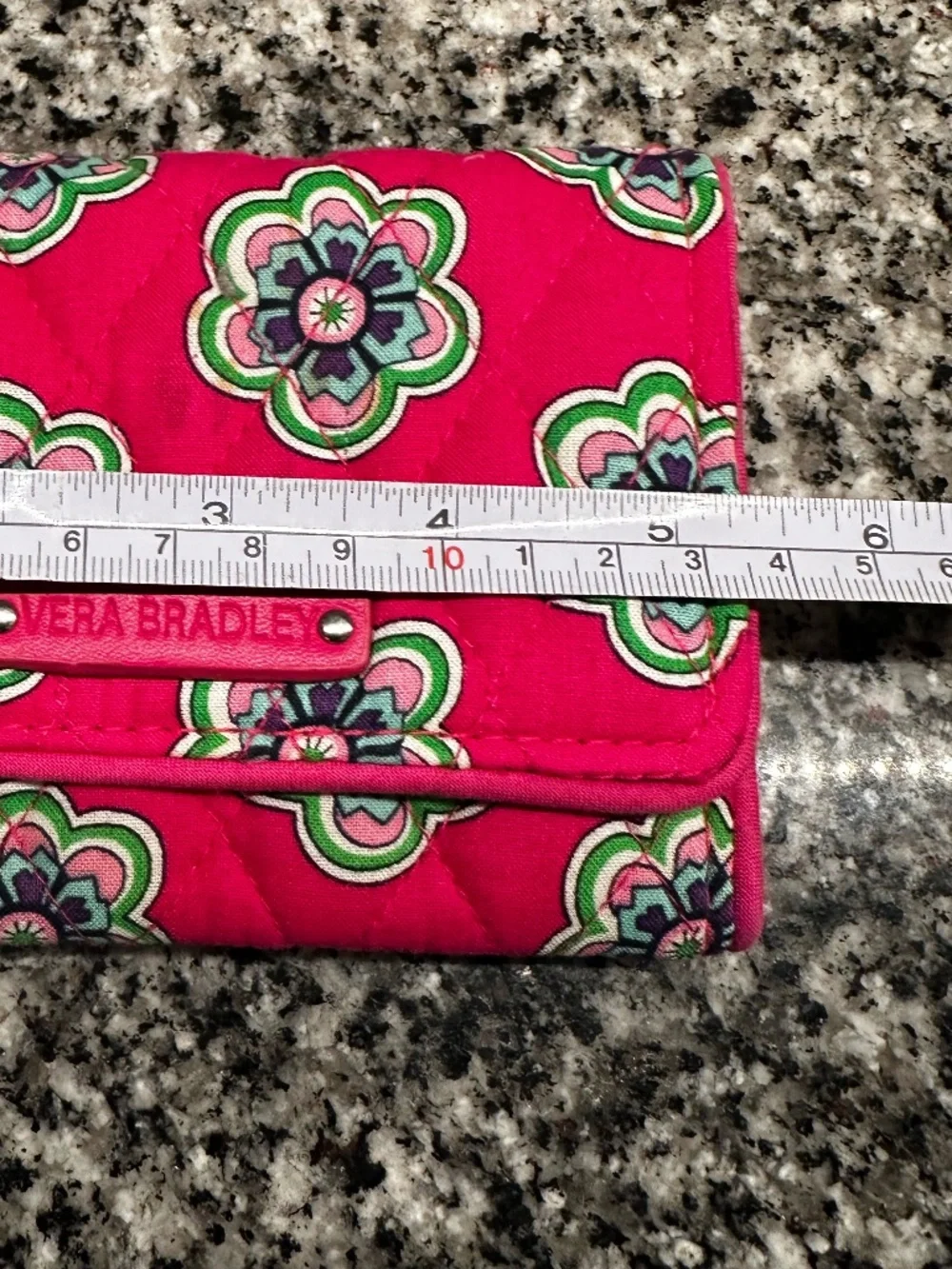 Vera Bradley Petite Trifold Wallet ~ Pink Swirls Flowers - Picture 6 of 8